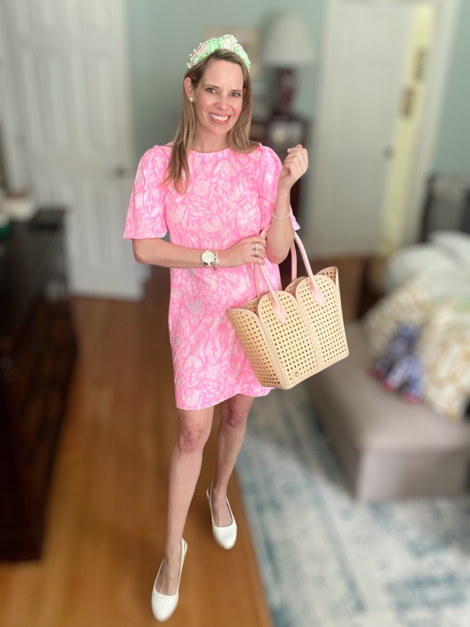 Code ASHLEYBA for 10% off my Melinda Maria jewelry

Spring pink perfection in the Lilly Pulitzer Mercer Dress (wearing size XS)! This effortless shift silhouette is lightweight, lined, and so easy to throw on for brunch, errands, or even Easter weekend. The hot pink leafy print pops beautifully, and the subtle texture adds dimension to the simple shape.

I styled it with classic espadrille wedges, my favorite woven tote, and a fun pearl-embellished headband for a sweet and playful vibe. Jewelry is all from Melinda Maria—don’t forget to use code ASHLEYBA for 10% off!

Outfit Details:
	•	Lilly Pulitzer Mercer Dress (XS)
	•	White espadrille wedge heels
	•	Woven rattan tote bag
	•	Pearl green headband
	•	Jewelry: Melinda Maria (code ASHLEYBA)

#LillyPulitzer #MercerDress #LTKSummerStyle #PreppyStyle #PinkDress #SpringStyle #LTKunder100 #MelindaMariaJewelry #LTKcode #EspadrilleStyle #CoastalGrandmother #LTKFinds #ShopMyLook

#LTKFindsUnder50 #LTKItBag #LTKFindsUnder100