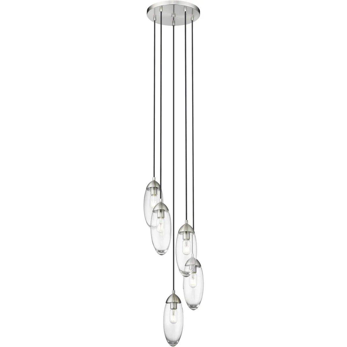Z-Lite Arden 5 Light 12 inch Brushed Nickel Chandelier Ceiling Light one_size | 651P-5R-BN | Lowe's