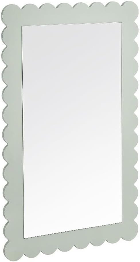 Modway Emmeline Scalloped Rectangle Wall Mirror in Sage | Amazon (US)