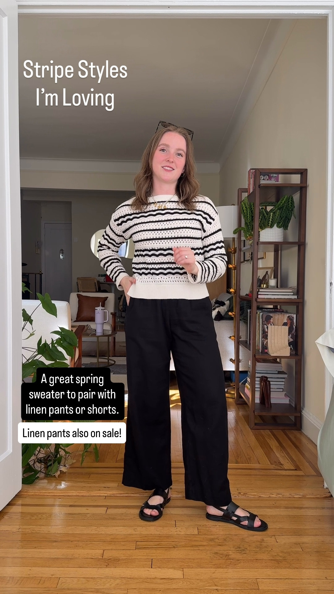 Striped sweater outfit for spring. Wearing xs petite (tts) on sale and free shipping. Linen pants are xs petite under $30

#LTKSaleAlert #LTKPetite