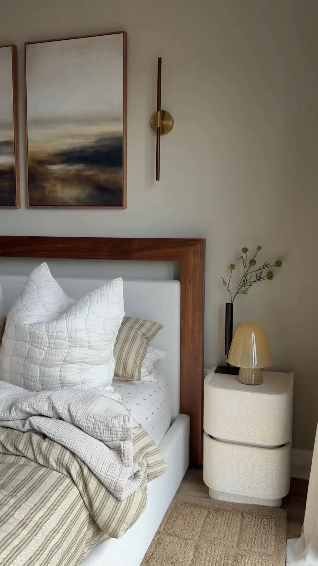 The smallest details always make the biggest difference ✨ A single stem, a soft glow, and a nightstand that feels like home.

#MinimalDecor #BedroomInspo 
#HomeDecor #BedroomDecor #NightstandStyling

#LTKHome #LTKSeasonal #LTKdayinmylife