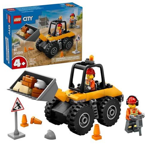 LEGO City Yellow Construction Wheel Loader Building Sensory Toy - Construction Vehicle Toy for Toddlers, Boys and Girls, Ages 4+ - Educational, Learning Gift Idea for Preschoolers - 60450 | Amazon (US)