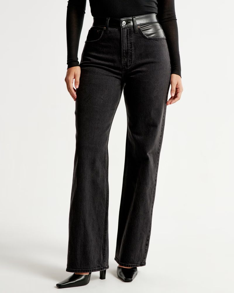 Women's Mixed Fabric Curve Love High Rise 90s Relaxed Jean | Women's Bottoms | Abercrombie.com | Abercrombie & Fitch (US)