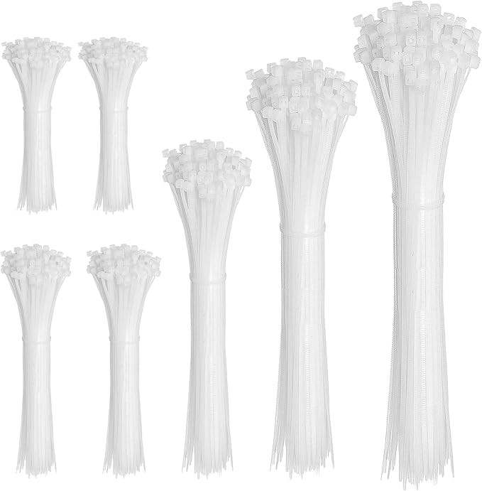 Cable Zip Ties,600 Piece Self-Locking Nylon CableTies,Assorted Sizes 4+6+8+10+12-Inch,Multi-Purpo... | Amazon (US)