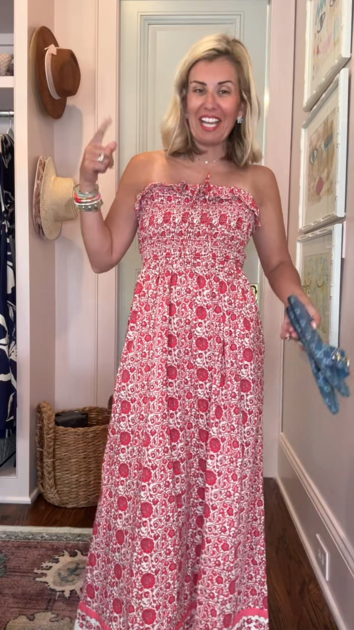 I don’t always love a strapless dress but this one is really good and stays in place!! I’m in a small and 7 sandal (size 1 down). 

*code Catherine20 at Allie + Bess

#LTKdayinmylife #LTKootd #LTKmomlife