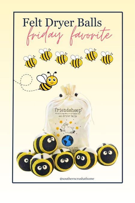 How cute are these little bumblebee felt dryer balls for keeping away the wrinkles in your laundry? 

Check out the ladybug balls, too!

laundry hacks, dryer balls, wrinkle freee

#LTKFindsUnder50 #LTKHome