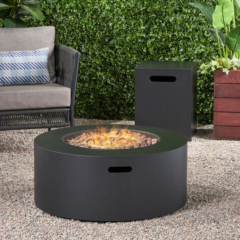 Rozele 13.5" H x 32" W Iron Propane Outdoor Fire Pit | Wayfair North America