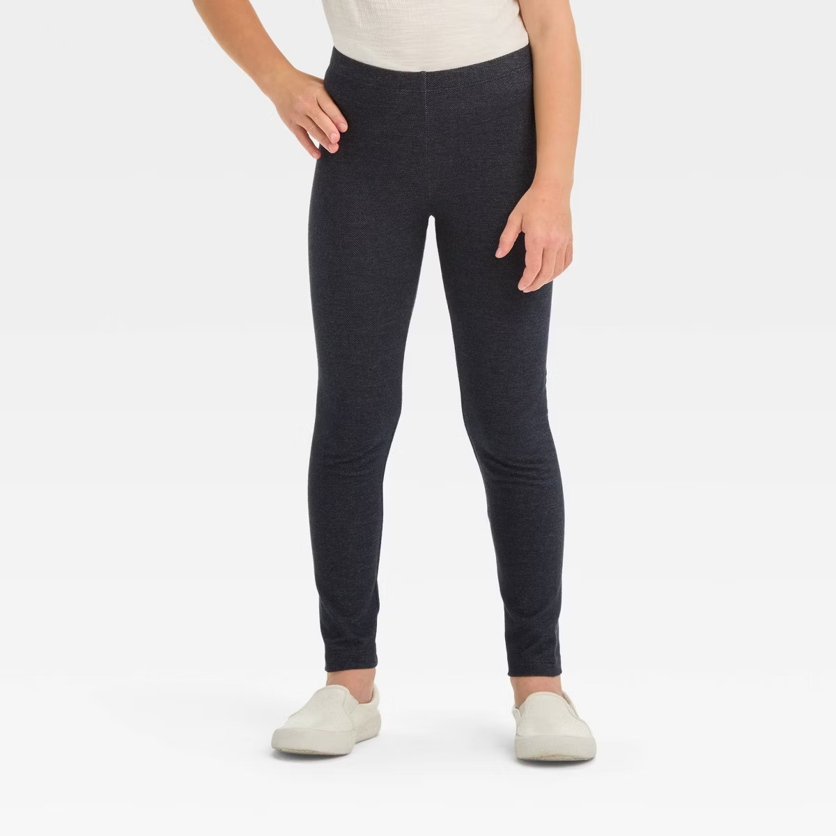 Girls' Leggings Pants - Cat & Jack™ Faux Denim M: High Rise, Lightweight, Elastic Waistband | Target