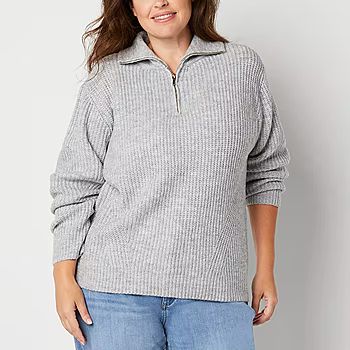 St. John's Bay Plus Womens Long Sleeve Pullover Sweater | JCPenney