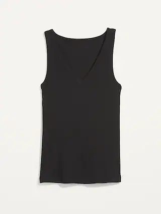 First-Layer Rib-Knit V-Neck Tank Top for Women | Old Navy (US)