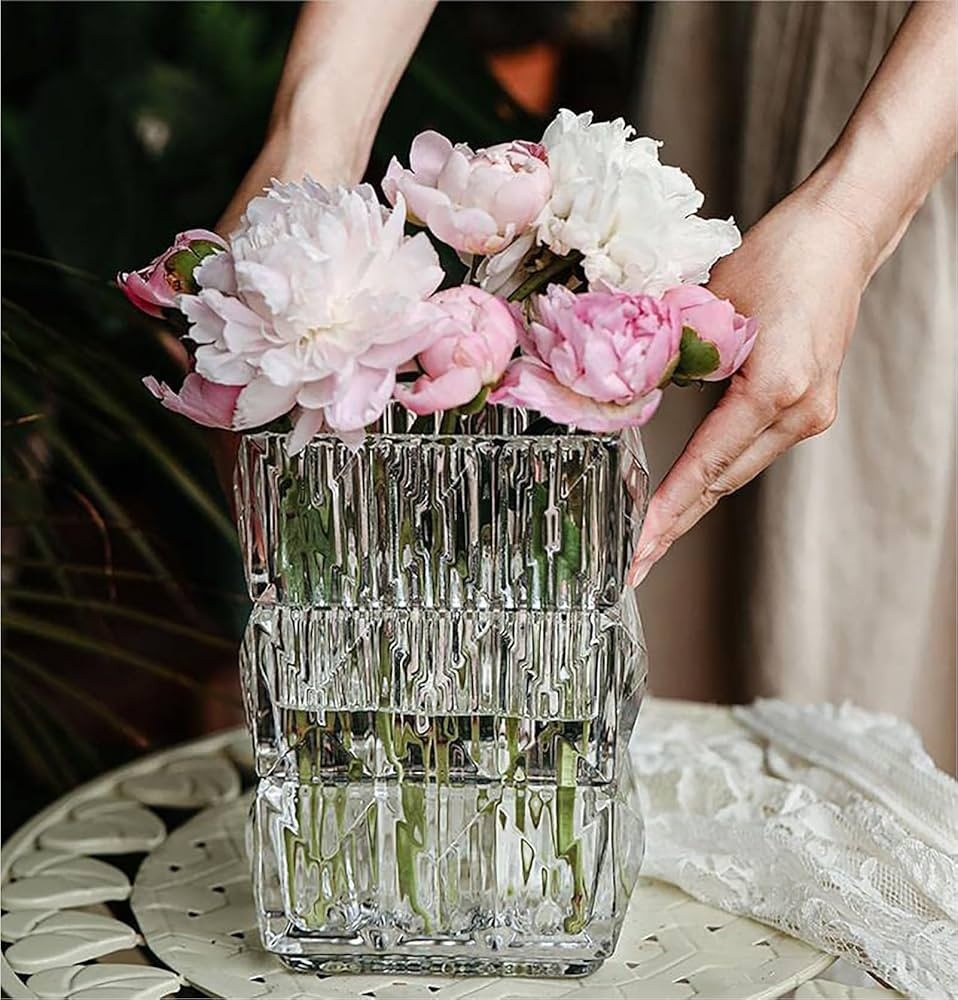 Amastesay Heavy Duty Glass Vases, Clear Crystal Vases for Centerpieces(Can't be Knocked Over Easi... | Amazon (US)