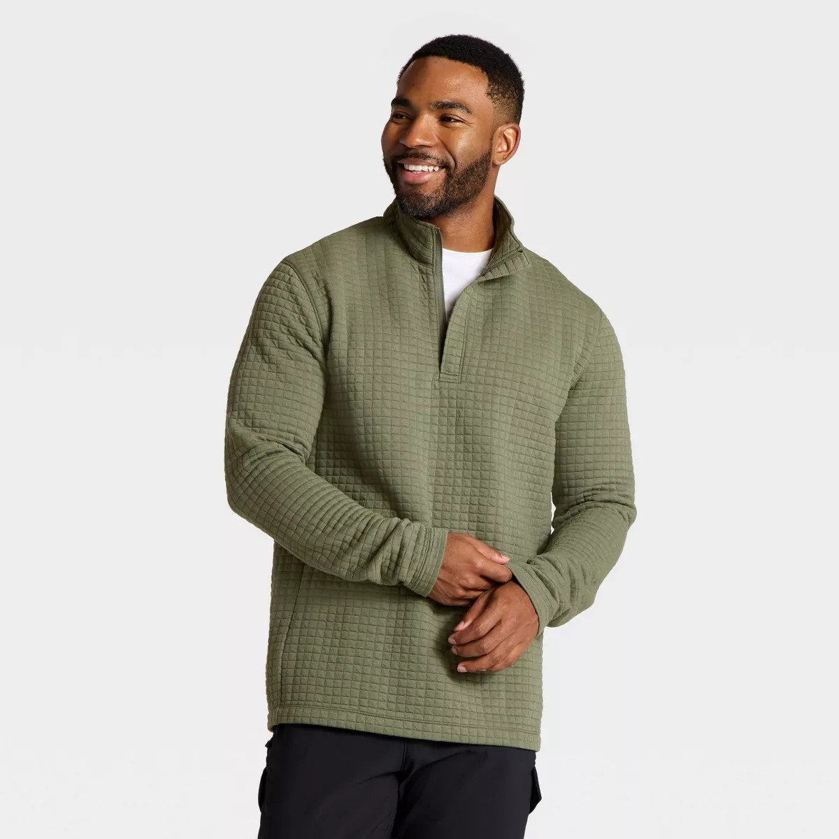 Men's Quilted Fleece 1/2 Zip Pullover Sweatshirt - All In Motion™ | Target