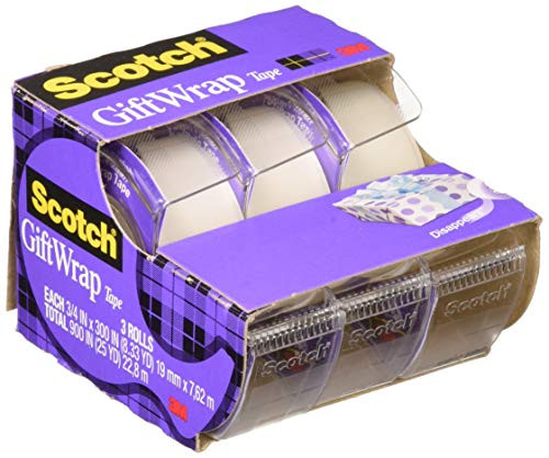 Scotch Gift Wrap Tape 0.75 x 300, 3 Pack | Amazon (US)
