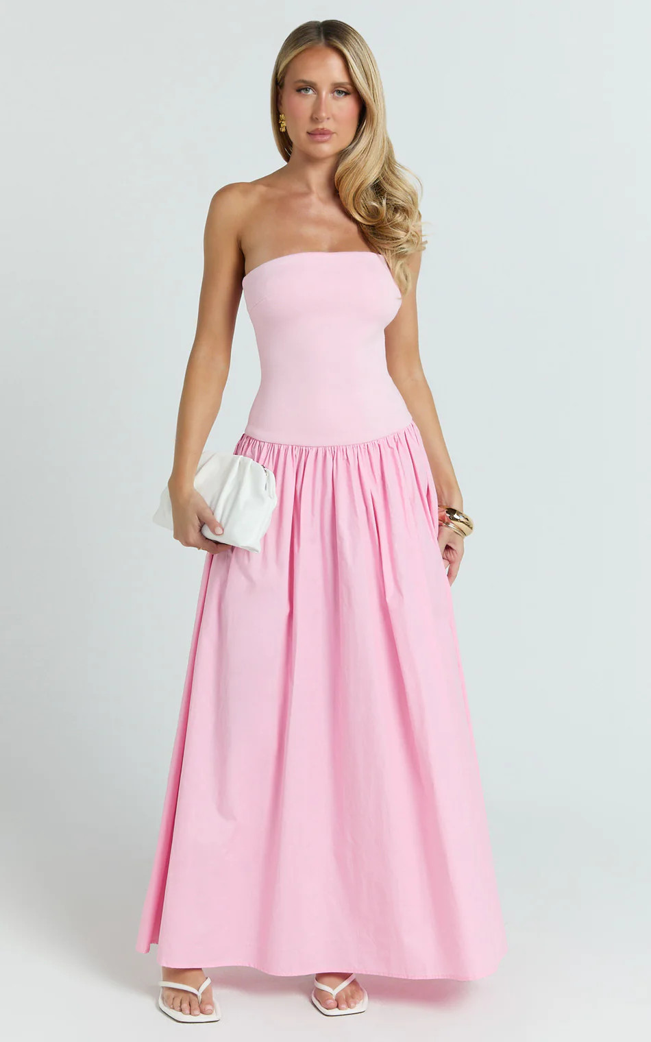 Strapless A Line Dress in Pink | Showpo (US, UK & Europe)