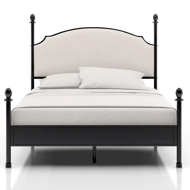 Blakesburg Upholstered Metal Four Poster Bed | Wayfair North America