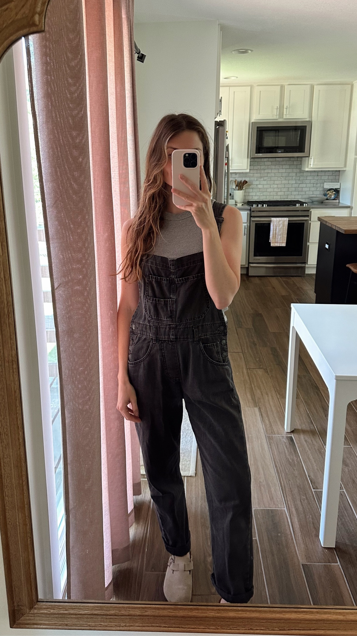 wearing an xs in overalls, tank is old madewell but linked updated style 

Summer outfit, summer to fall, fall outfit, mom outfit 

#LTKSeasonal