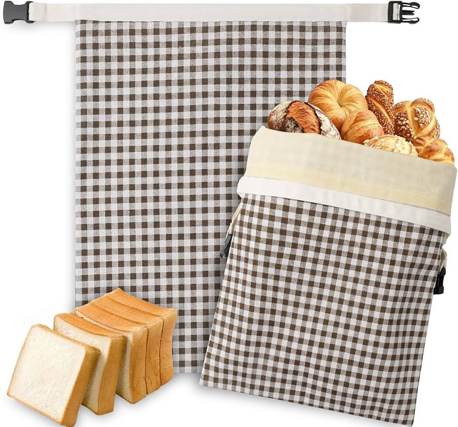 2-Pack Reusable Beeswax Bread Bags for Sourdough, Natural Linen Bag for Homemade Bread，Extend t... | Amazon (US)