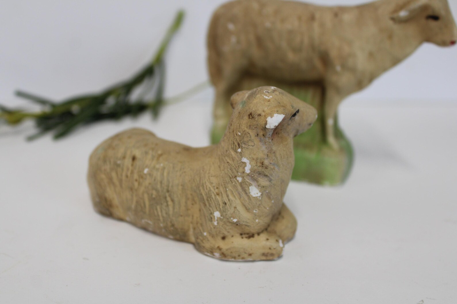 Two Vintage sheep miniature pair antique animals | Etsy (Global)