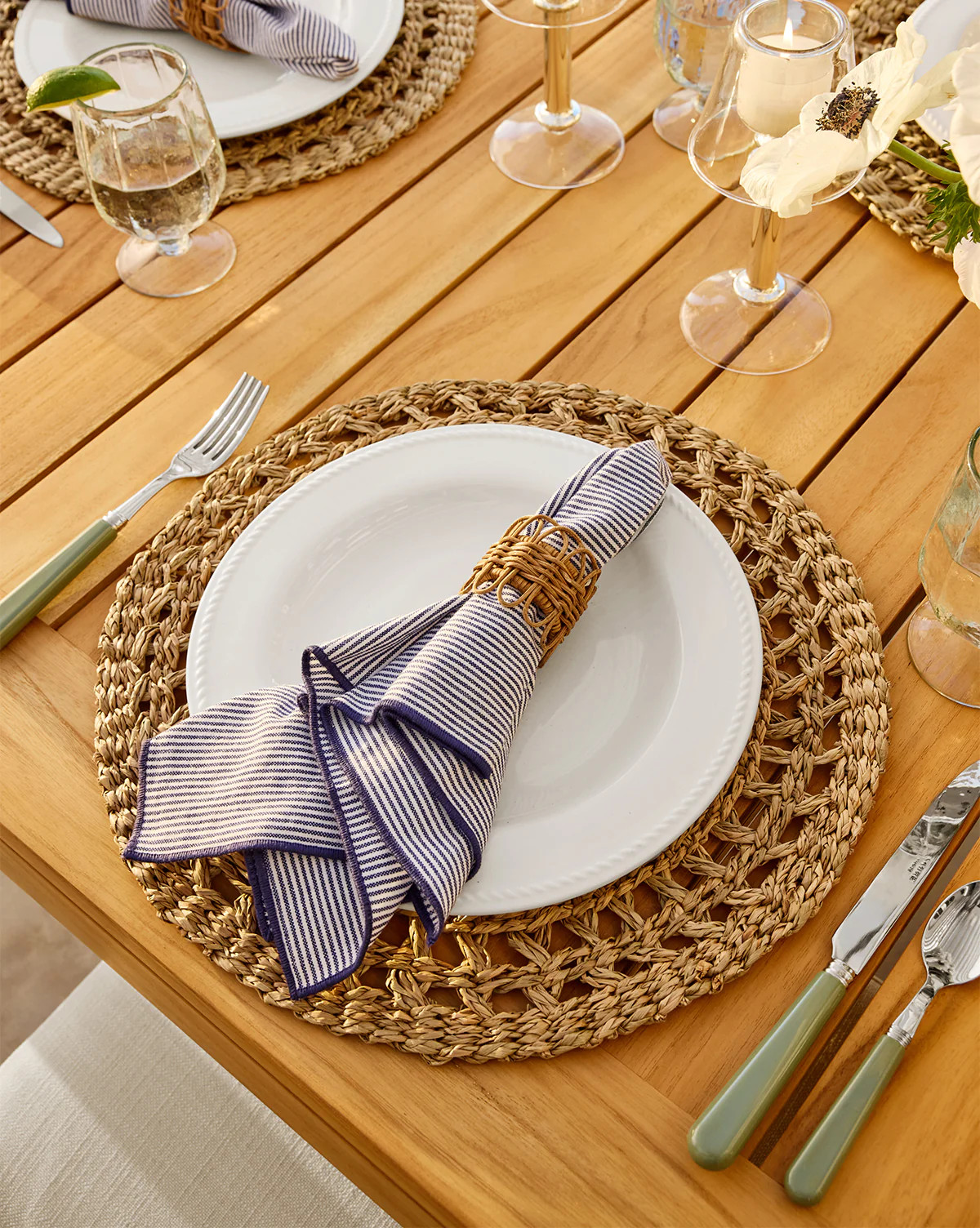 Navy Striped Napkins (Set of 4) | McGee & Co. (US)