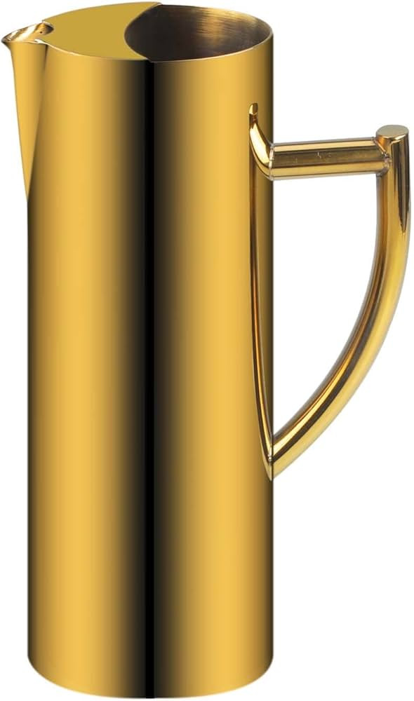 GWENBHMTOOL 47oz Water Pitcher Carafe Gold Stainless Steel Pitcher with Ice Guard Cold Drinking Wate | Amazon (US)