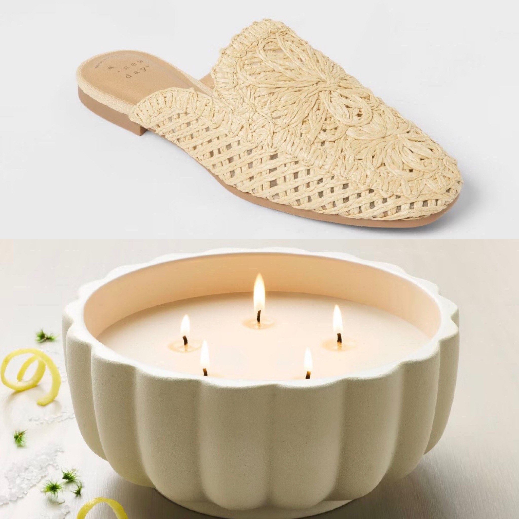 Target Spring finds - love these woven slides & this salt candle smells divine!!👌🏻🤍 

#LTKspring #LTKSeasonal #LTKspringtrends