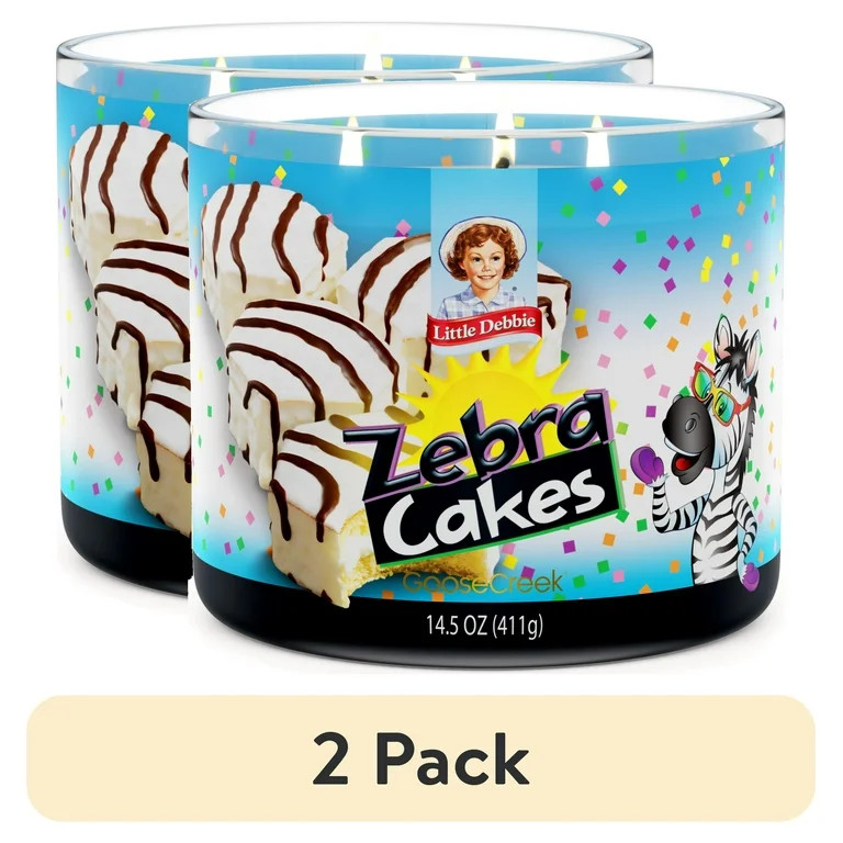 (2 pack) Goose Creek 3-Wick Little Debbie Zebra Cakes Scented Jar Candle, 14.5oz. | Walmart (US)