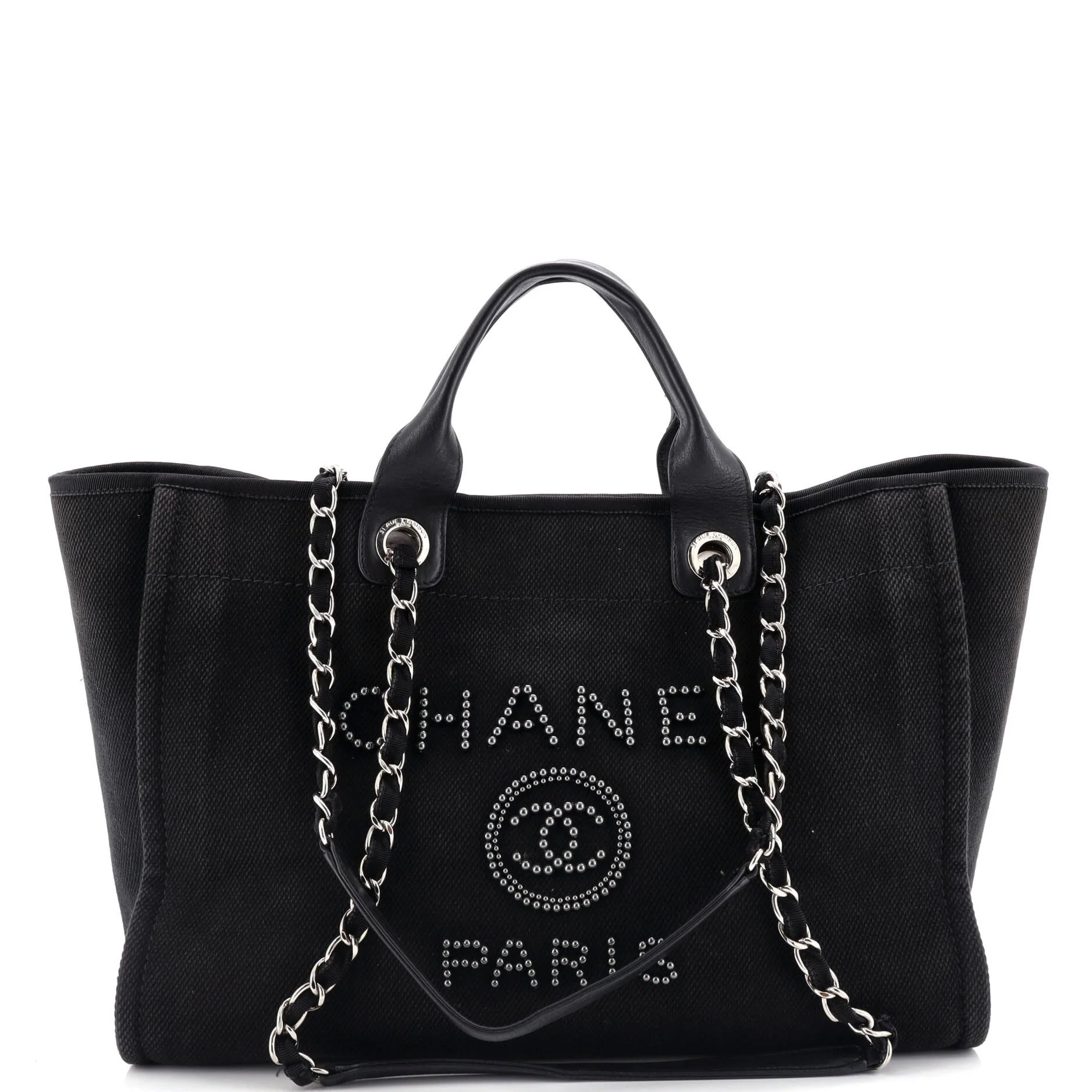 Deauville Tote Pearl Embellished Canvas Medium | Shop Simon