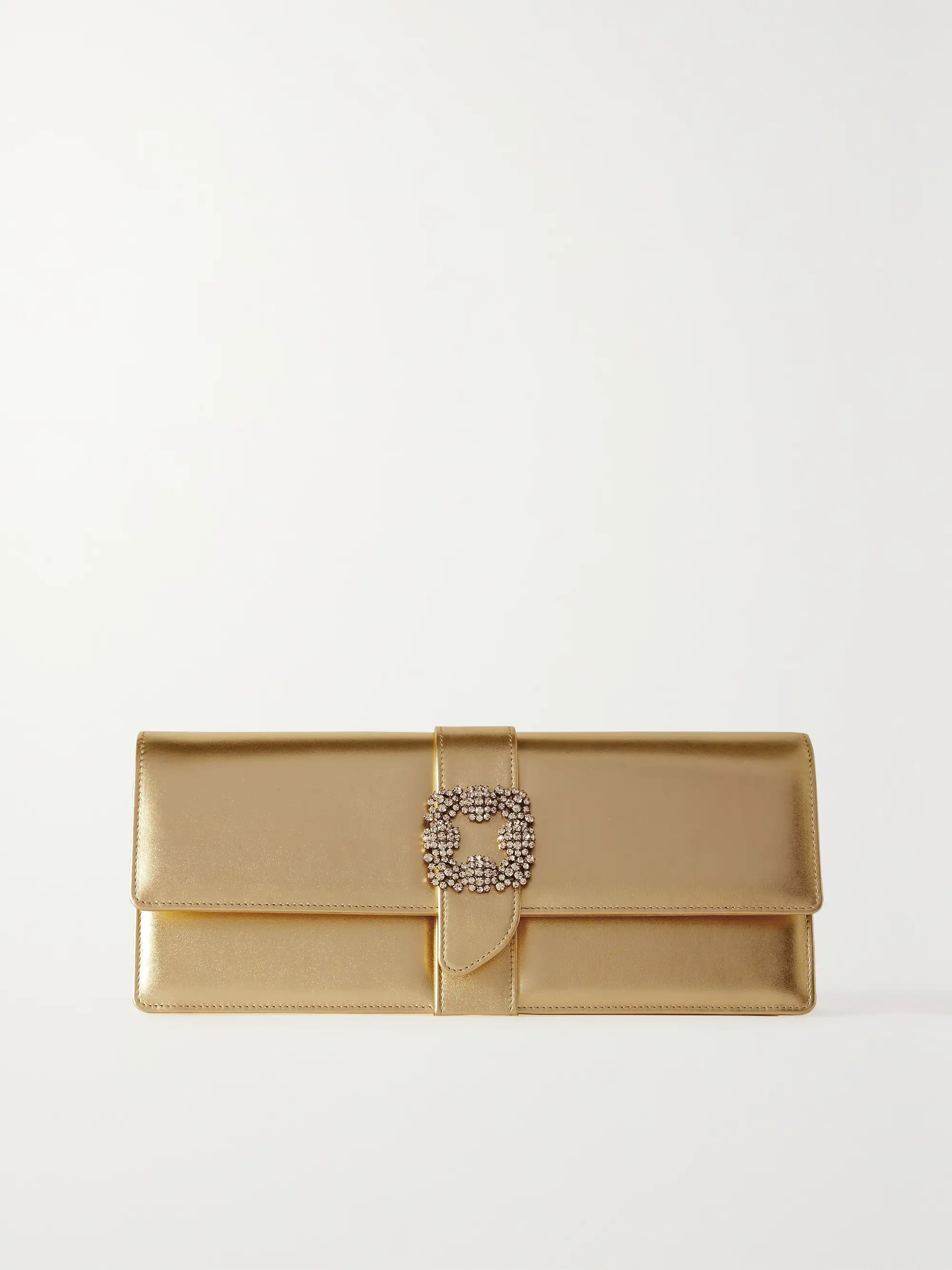 Capri Long crystal-embellished metallic leather clutch | NET-A-PORTER (US)