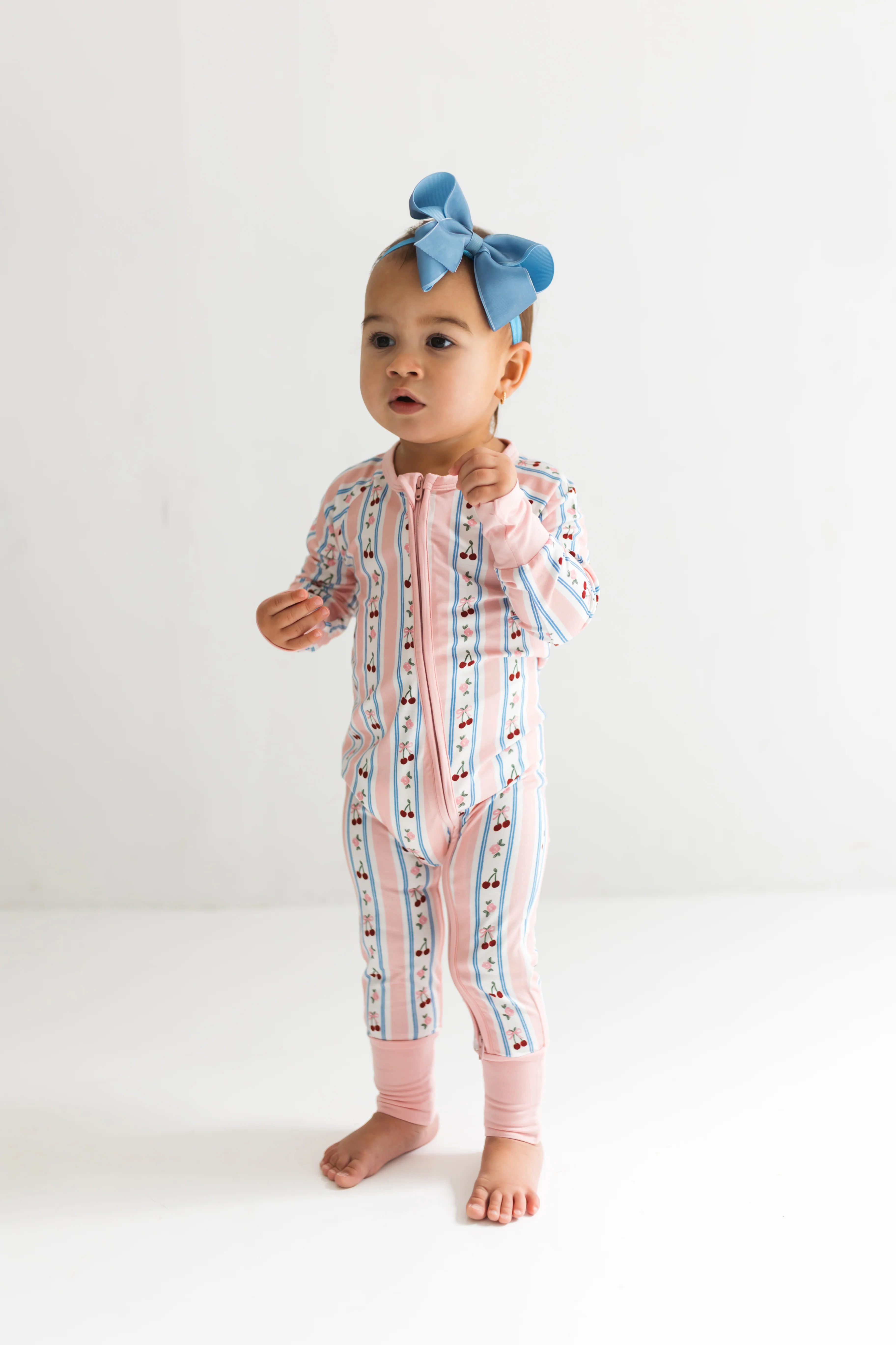 Pink Cherry Zipper Romper | In My Jammers