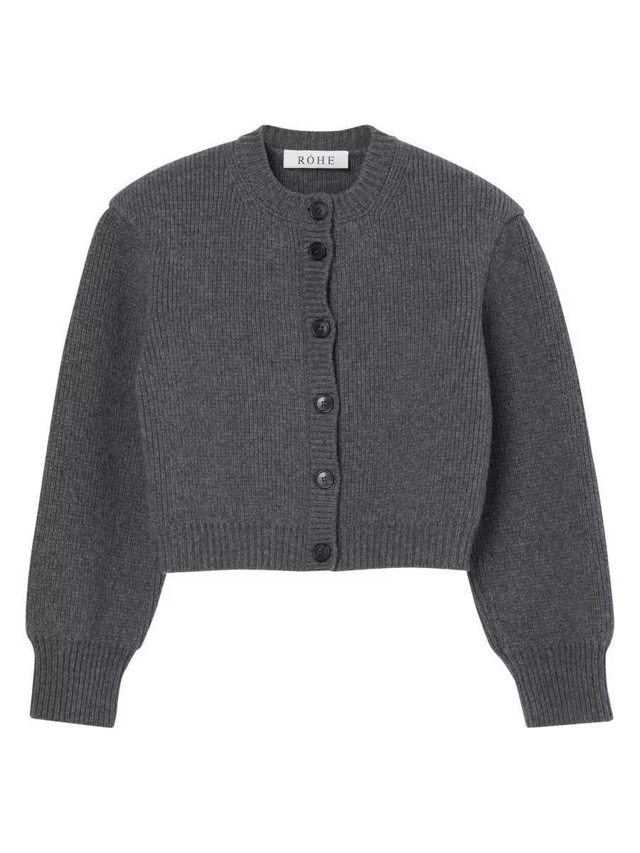Róhe Padded Wool Cardigan | Saks Fifth Avenue | Saks Fifth Avenue
