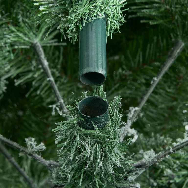 Holiday Time 7.5-Foot Pre-Lit Flocked Frisco Pine Artificial Christmas Tree - Walmart.com | Walmart (US)