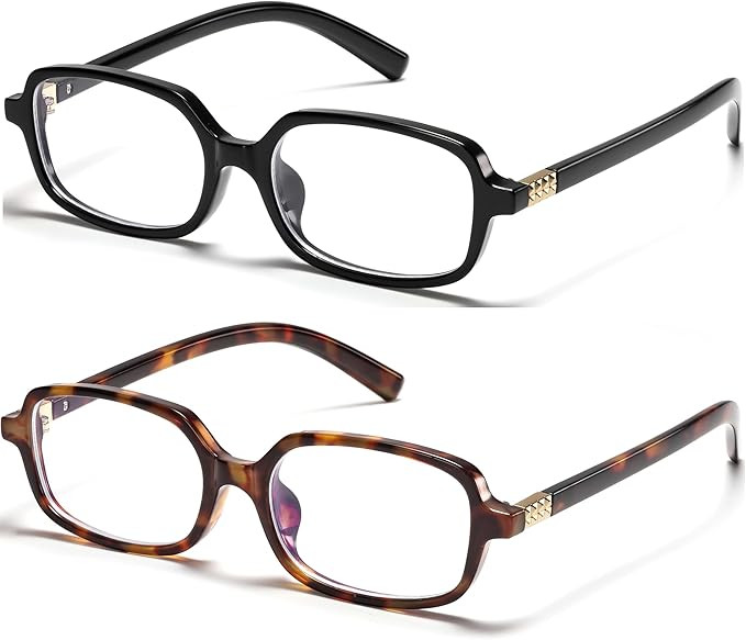 Rectangle Blue Light Blocking Glasses Women Fake Y2K Narrow Frame | Amazon (US)