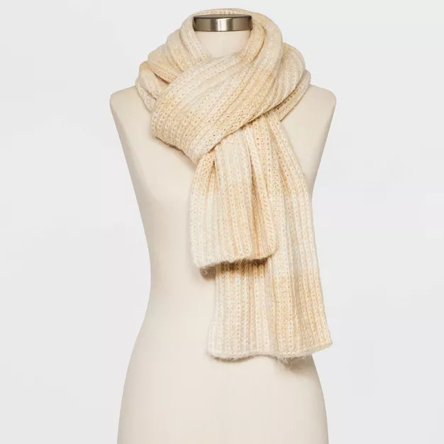 Women's Check Ribbed Scarf - Universal Thread™ Cream | Target