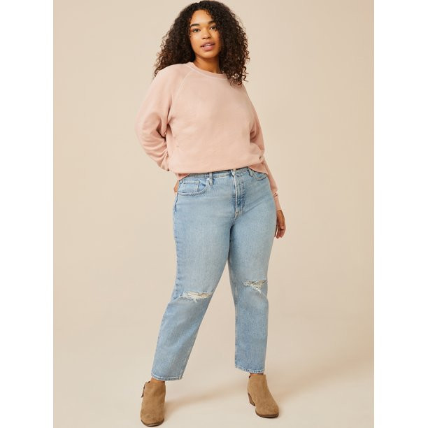 Free Assembly Women's Original 90's Straight Jeans - Walmart.com | Walmart (US)