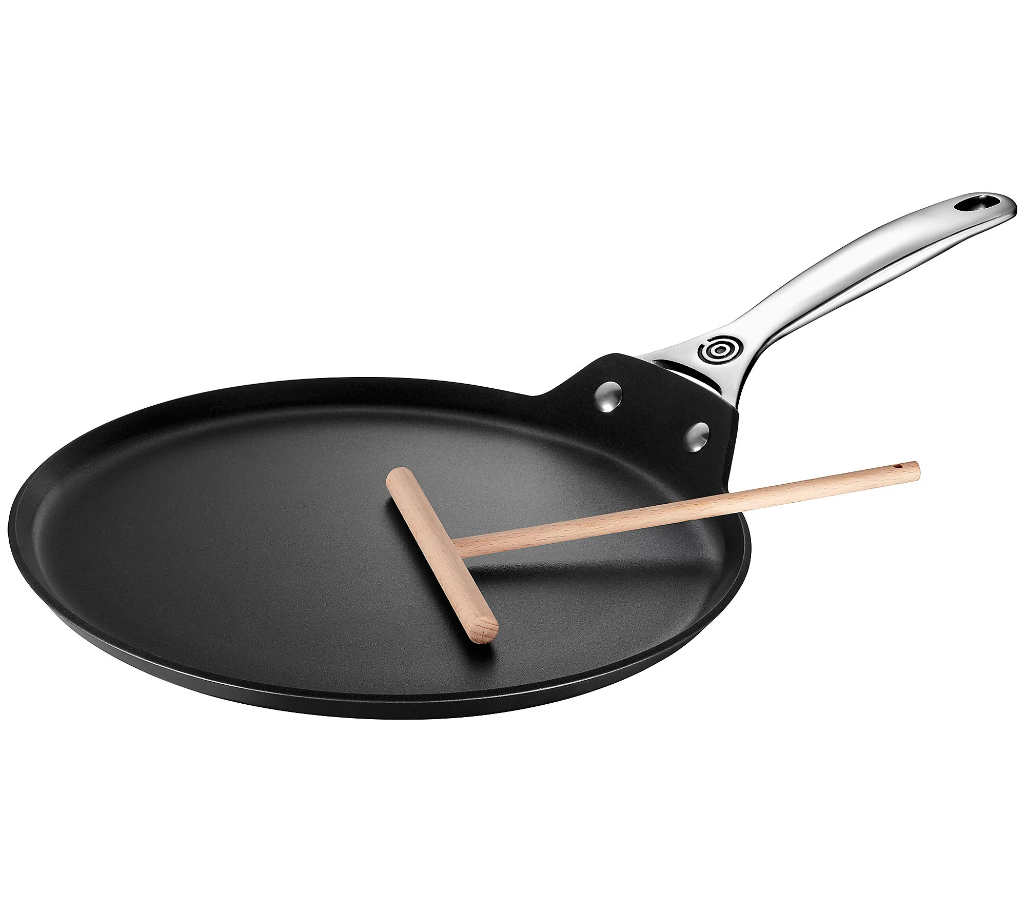Le Creuset Toughened Nonstick PRO 11"" Crepe Pan with Rateau | QVC
