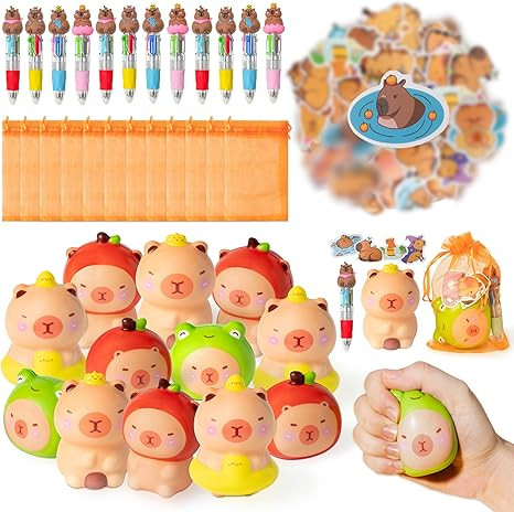 CY2SIDE 12 Pack Capybara Squeeze Toys Party Favor Gift Set, Included Random Slow Rising Squishy T... | Amazon (US)