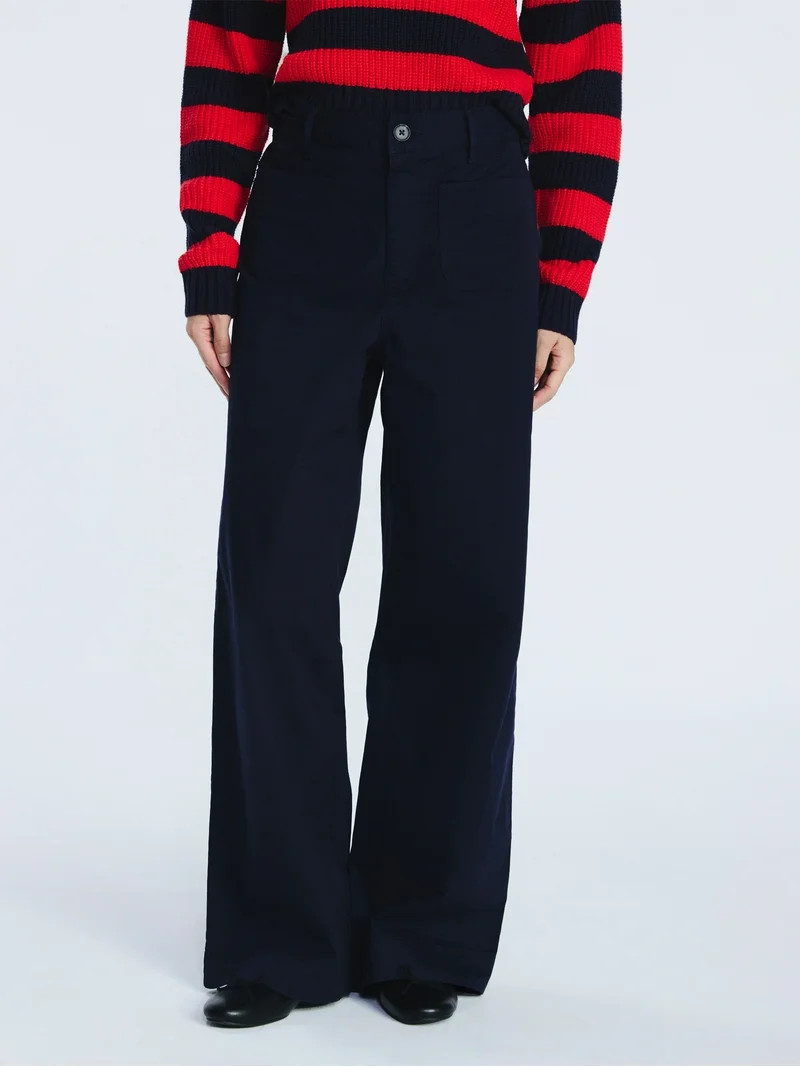 Free Assembly Women's and Women's Plus Patch Pocket Wide Leg Pants, 30”, 32” and 34” Inseam... | Walmart (US)