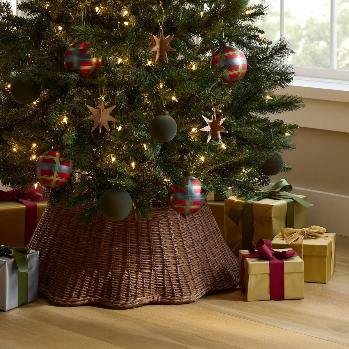 Set of 4 Plaid Glass Ornaments - Threshold™ designed with Studio McGee | Target