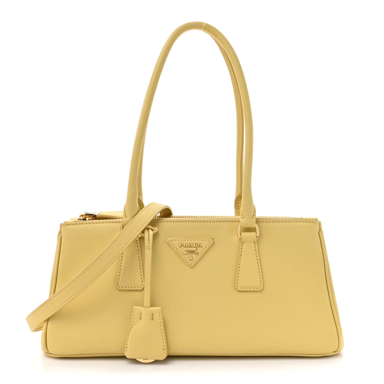 Soft Grain Medium East West Galleria Double Zip Bag Vanilla | FASHIONPHILE (US)