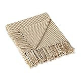 DII California Casual Houndstooth Woven Throw, Stone, 50x60 | Amazon (US)