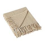 DII California Casual Houndstooth Woven Throw, Dark Brown & Stone, 50x60 | Amazon (US)
