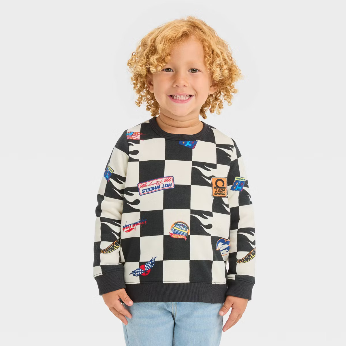 Toddler Boys' Hot Wheels Fleece Pullover Sweatshirt - White | Target
