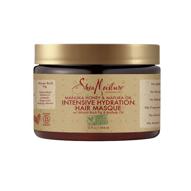 SheaMoisture Manuka Honey &#38; Mafura Oil Intensive Hydration Hair Masque - 12 fl oz | Target