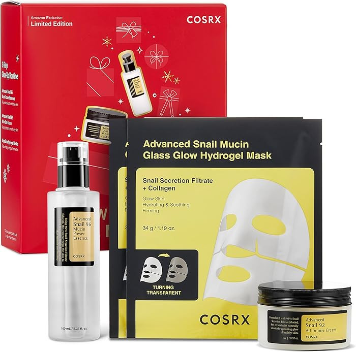 COSRX Snail Mucin Limited Holiday Gift Set with Snail Mucin Repairing Serum, Moisturizer & Collag... | Amazon (US)