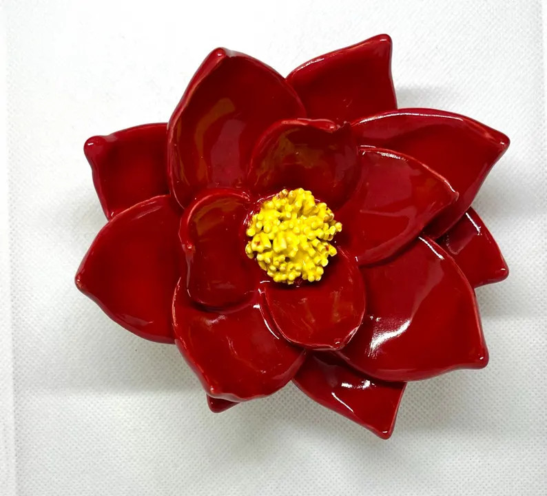 Big Beautiful Ceramic Flower - Etsy | Etsy (US)