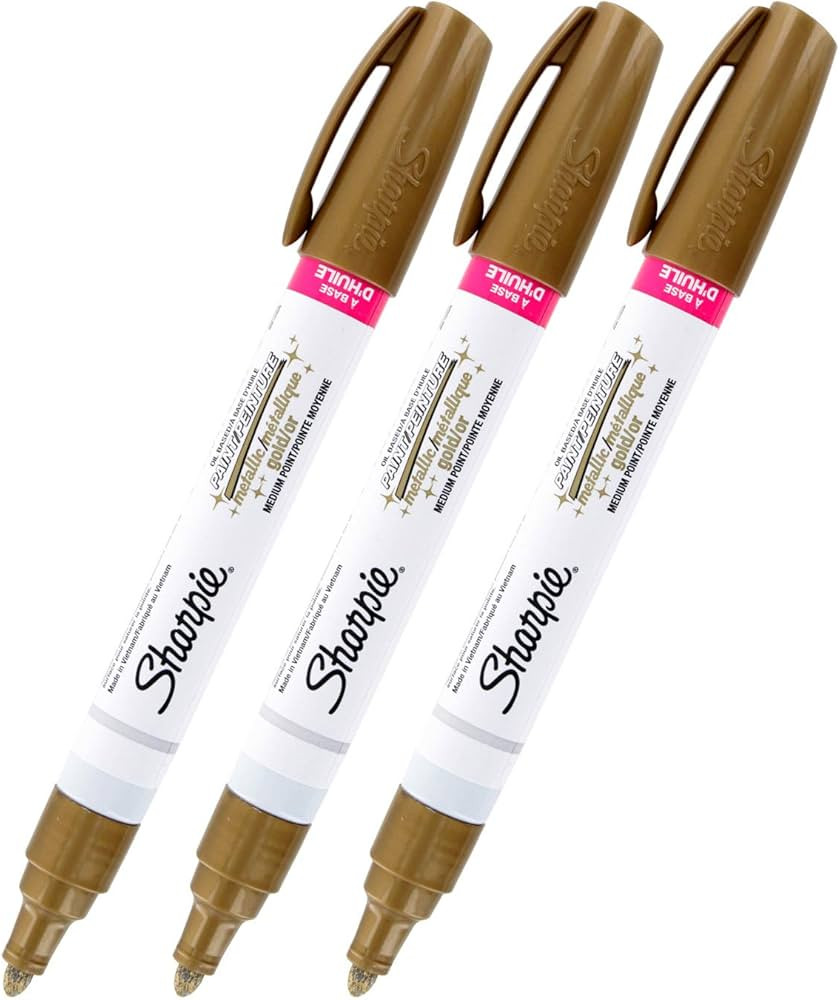 Sharpie Oil-Based Paint Marker, Medium Point, 3-Count (Metallic Gold) | Amazon (US)