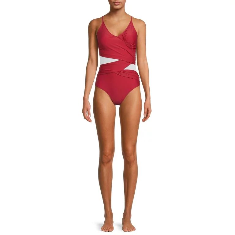 Nicole Miller Women's Mesh Criss Cross One-Piece Swimsuit | Walmart (US)
