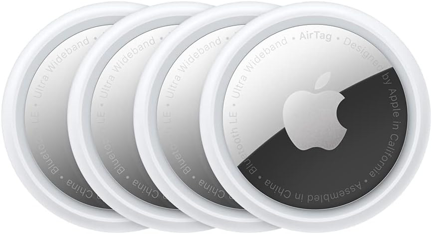 Apple AirTag (4 pack). Track and find your keys, wallet, luggage, backpack and more. Simple one-t... | Amazon (UK)