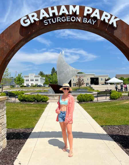 Had the best day today with the family. Took a boat ride up to Sturgeon Bay and found this cute little park. It has music, food, and games. My top was the perfect coverup for the boat ride! Half off today. 

#LTKstyletip #LTKFind #LTKsalealert