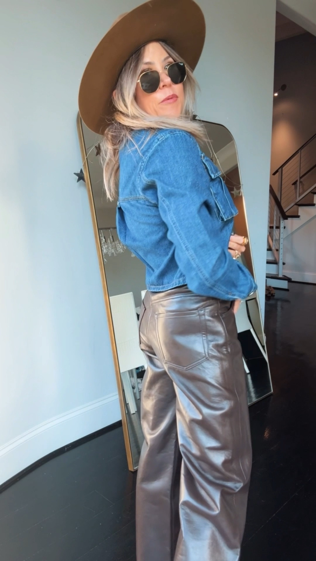 Fall outfit inspo from Shopbop. Use code STYLE for up to 20% off on this denim jacket with corduroy detail and chocolate brown vegan leather pants. 

#LTKSeasonal #LTKSaleAlert #LTKOver40